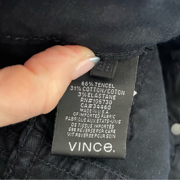 Vince Coastal Black Mid Rise Stretch Cotton Skinny Jeans DV133B-2096 EUC Sz 28 - Picture 6 of 8